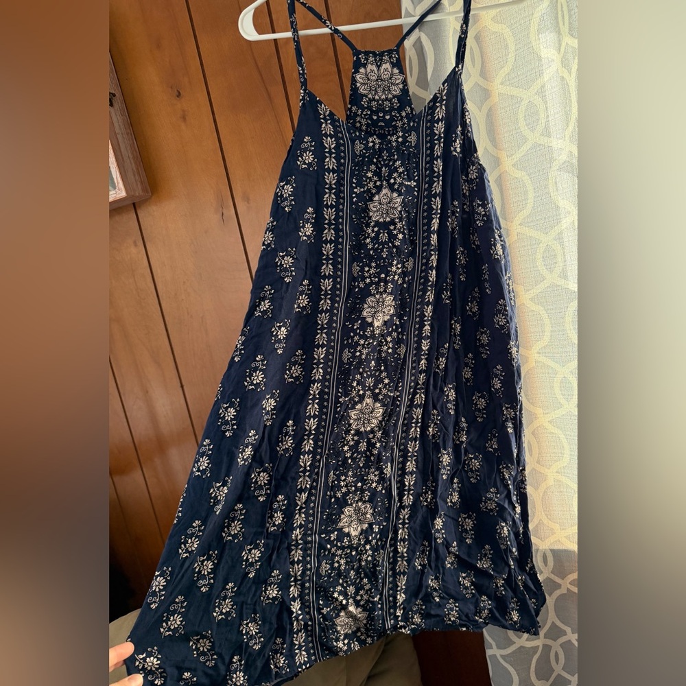 Maurices Navy and White Floral Midi Dress